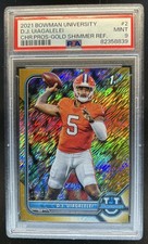 2021 Bowman U D.J. Uiagalelei 1st Refractor Chrome Gold Shimmer RC #/50 PSA 9