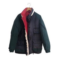 GANT 100 DOWN PUFFER 90 s Vintage Jacket Green Colorblock Coat Winter Ski Large