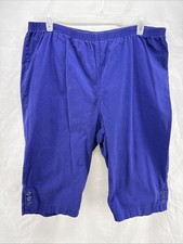 Authentic Vintage Level 8 Plus Capris 100 Cotton Womens 2X 20W Royal Purple