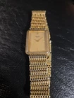 Seiko Quartz Gold Rectangle Base Metal Stainless Steel Men's Wristwatch Vintage