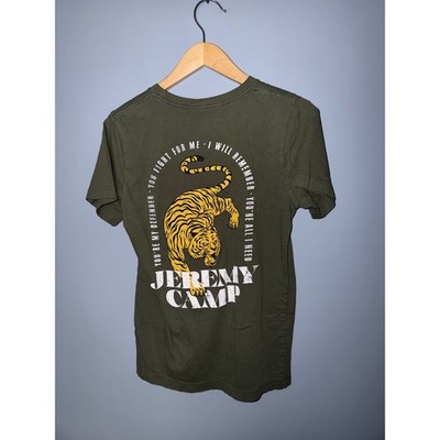 Jeremy Camp Tiger Graphic T-Shirt Olive Green Christian Music Tour Tee Mens S