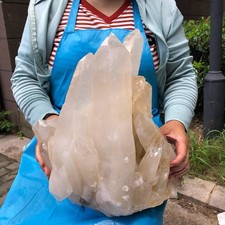 41.47LB Natural White Clear Quartz Crystal Cluster Rough Specimen Healing