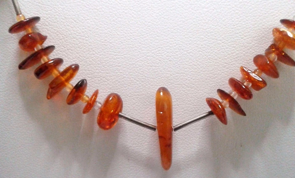 Collana in ambra baltica e argento - Immagine 2 di 4