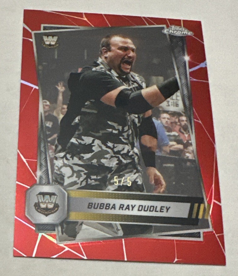 2025 Topps Chrome WWE #9 Bubba Ray Dudley True Red Refractor 5/5