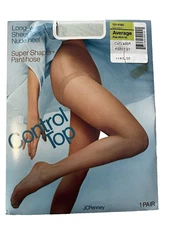 Control Top Sheer Toe Super Shaper Pantyhose Size Average in Pale Mint JCPenney