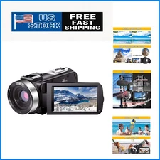 Compact 1080P Camcorder with Digital Zoom & Night Vision – Perfect for Vlogging