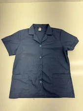 Red Kap Mens Blue Short Sleeve Button Up Work Shirt Size Large
