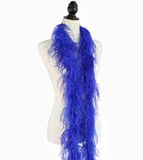 Royal Blue 1ply Ostrich Feather Boa Scarf Prom Halloween Costumes Dance Decor