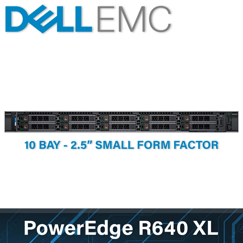 Dell PowerEdge R640 10B SFF 8x NVMe 2x Xeon Platinum 8160 2,1 GHz 24C 128 GB H730P Foto 2 de 4