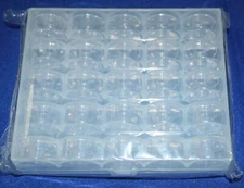 25pcs Clear Bobbins with Plastic Bobbin Box Class 15 for Many Sewing Machines