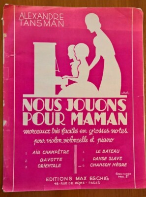 Chanson Nègre from Nous Jouons Pour Maman, Beginners' Piano Trio, Alex. Tansman