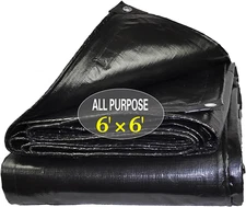 6x6ft Heavy Duty Waterproof Tarp Poly Tarpaulin Multipurpose 10Mil Thickness