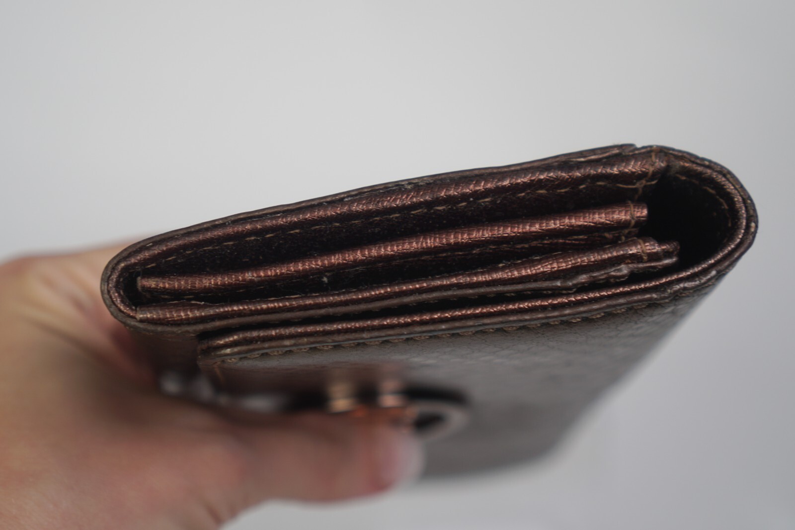 Michael Kors Python Embossed Leather Gold Brown F… - image 7