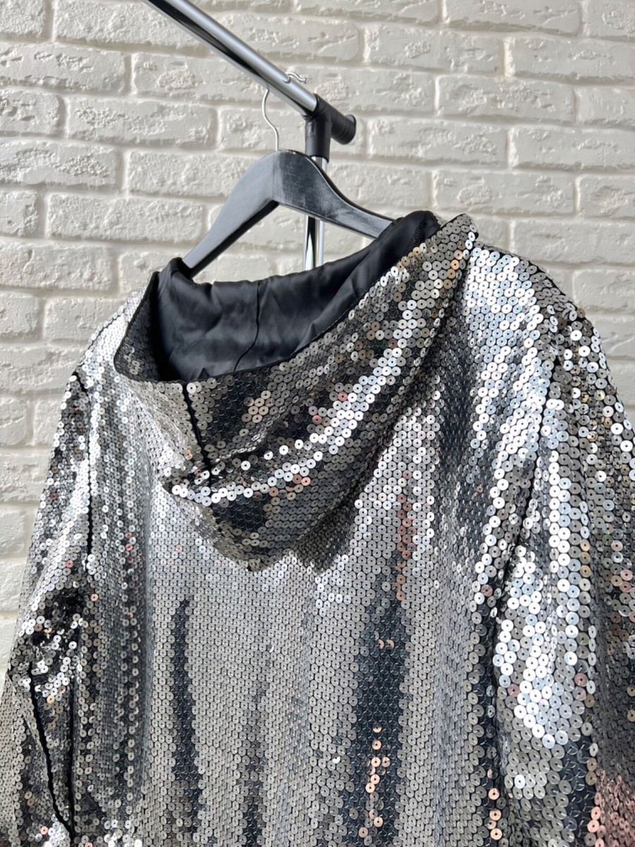 Moschino x H&M Jeremy Scott Sequined Silver Hooded Dress Moschino x H&M Jeremy Scott Sequined Silver Hooded Dress