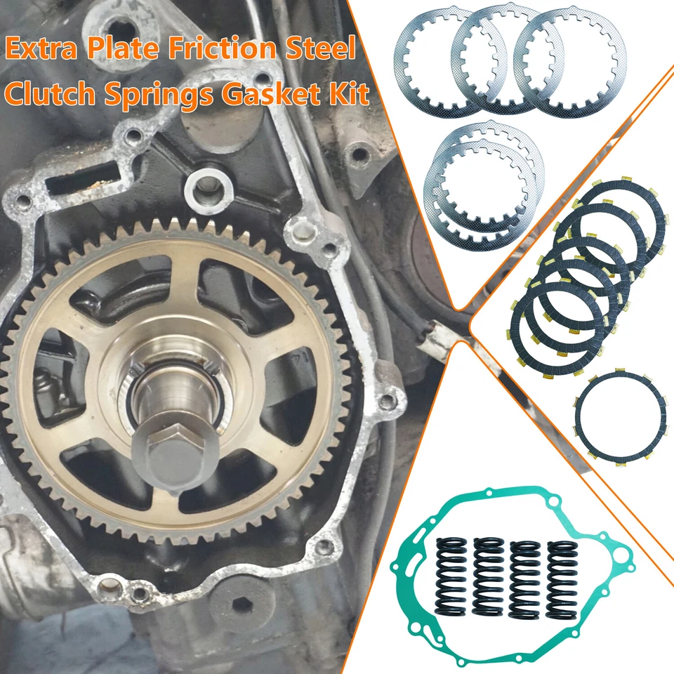 Clutch Friction Steel Plates Springs & Gasket Kit for Yamaha XT225 TTR225 TTR230 Foto 2 de 4