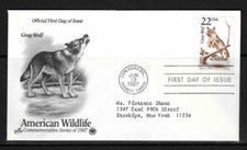 USA SC # 2322 North American Wildlife - Gray Wolf - FDC . Artcraft