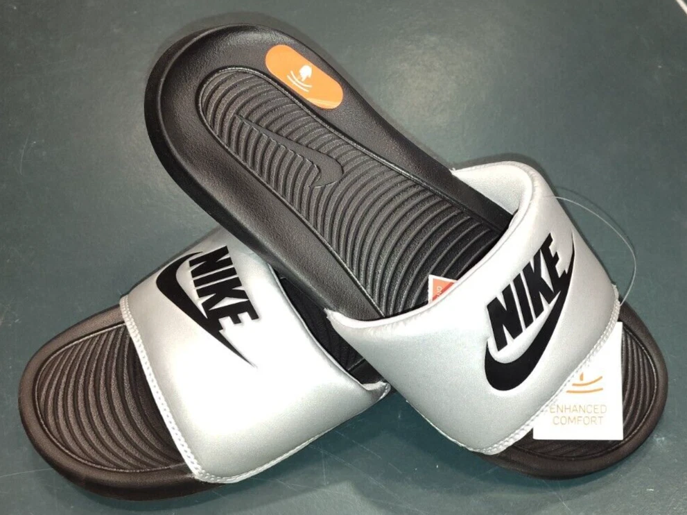 Nike Victori One Slide sandali donna comodi slide argento nero CN9677006 taglia 9