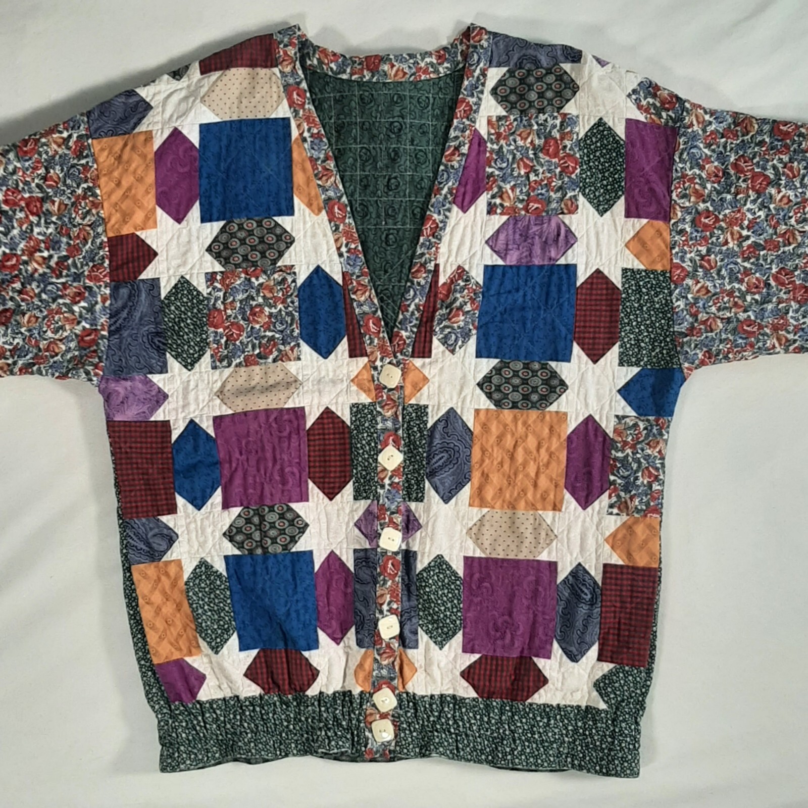 Handmade Womens Multi Color Patchwork Cottage Cor… - image 5