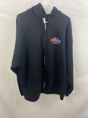 Disney Pixar Coco Black Double Sided Size 2XL Full Zip Ultra Rare