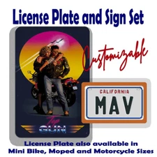 Top Gun Maverick Replica Sign Plate Set License Plate Frame Bike Car Key Luggage