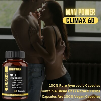 Ausdauer mit Horny Goat Weed, Mega Testo, Male Herbal Sex Climax, 60 Kapseln