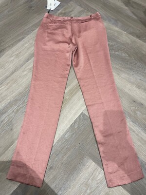 ba&sh Hose Dana Rose Seidenoptik Slim Fit Gr. 2 (UK 10) Plissee Satin UVP 180 