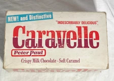 Vntg Peter Paul Caravelle Candy Bar Store Display Paper Box Top -empty.  10" L.