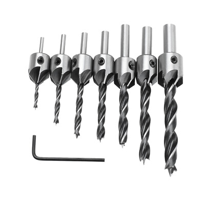 3MM-10MM HSS 5 Flute Countersink Twist Drill Bit Woodworking Chamfer Power Tool
