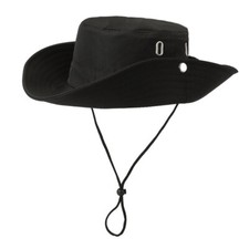 Unisex Casual Wide Brim Bucket Hat with Strap Outdoor Fishing Hiking Sun Cap