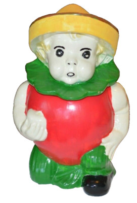 ALBERT APPLE FKR PD CO 1942 FRUIT KIDS 12'' CERAMIC COOKIE JAR 