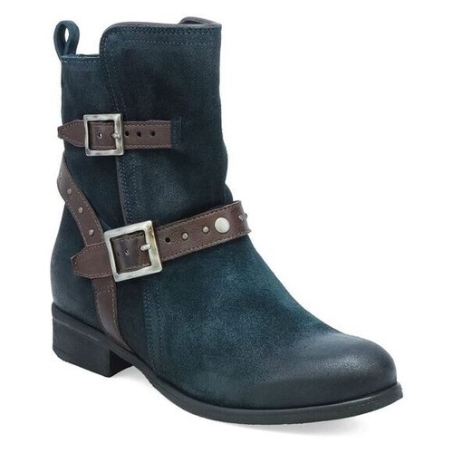 Miz Mooz Sammie Indigo Blue Buckle Ankle Boots Size 38 7.5-8 M - 第 1/11 張圖片