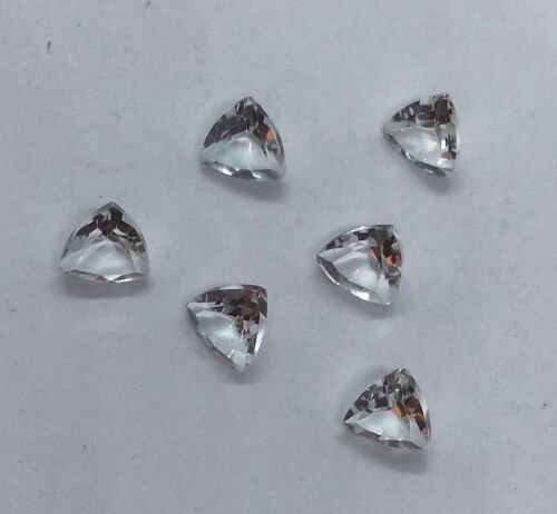 Piedra preciosa natural suelta AAA facetada corte trillón de topacio blanco para joyas surtidas - Imagen 10 de 24