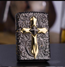 Zippo Classic Chrome Lighter with Luminous Cross Design