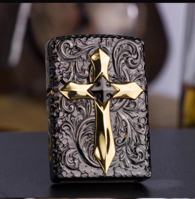 Zippo Classic Chrome Lighter with Luminous Cross Design