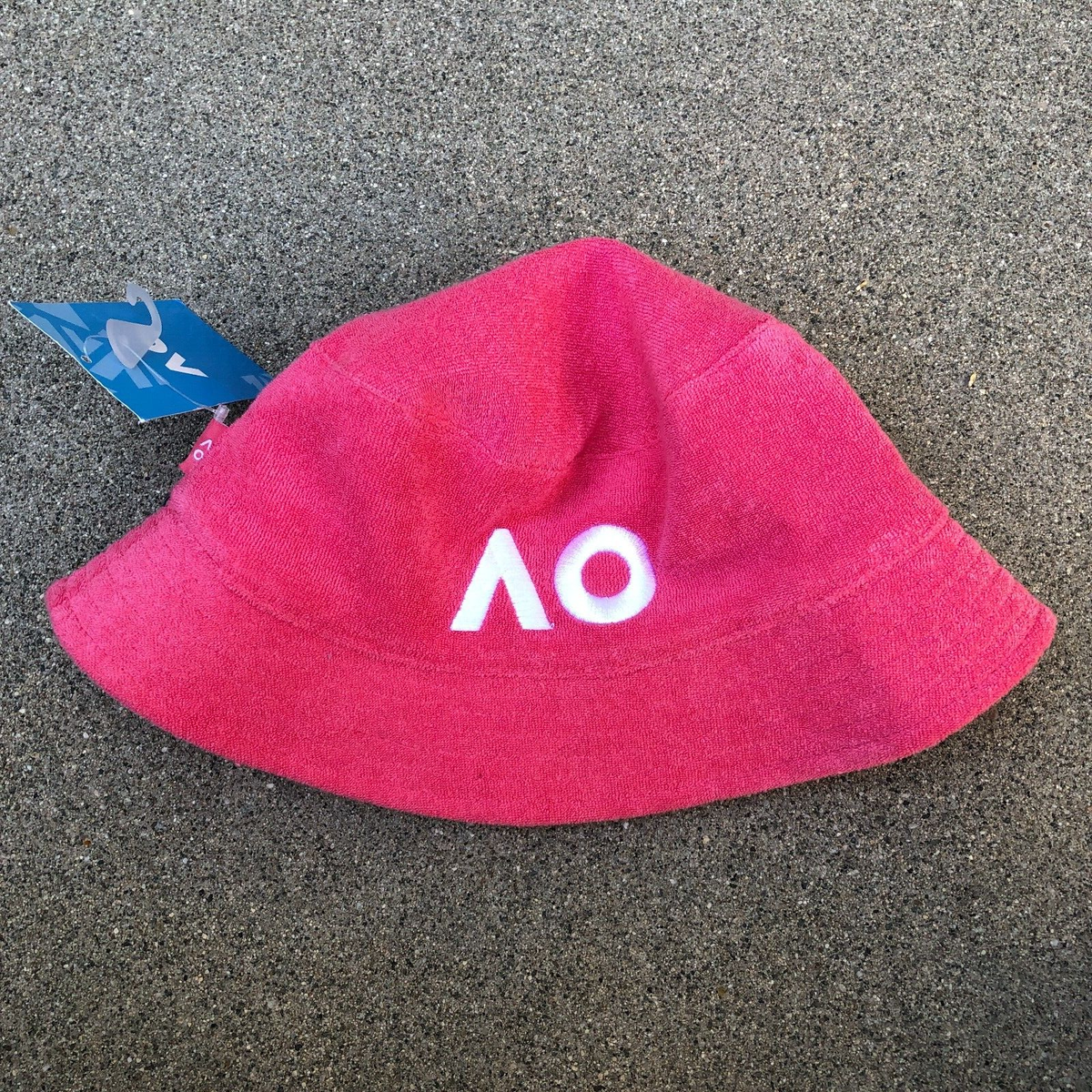 AUSTRALIAN OPEN Terry Cloth Bucket Hat Kids Pink One Size Cap
