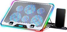 Aluminum Alloy Laptop Cooling Pad  Rgb Gaming Laptop Cooler with 6 Quiet Cooling