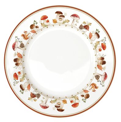 Speiseteller AUTUMN BREEZE Herbst Eichhörnchen D. 26cm Porzellan Easy Life