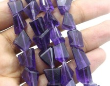 8"Long Strand Natural Amethyst Gemstone Dark Purple Faceted Nugget 8x12-11x14 MM