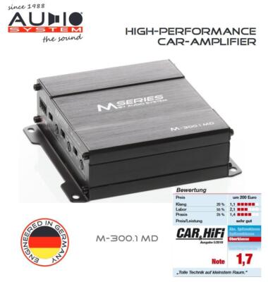 Audio System M-300.1 MD 1-Kanal Digital Mikro Mono Endstufe 300 W RMS Verstärker