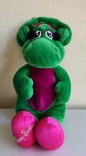 Baby Bop 10" Green, Pink Stuffed Dinosaur Plush Vintage 1992 Toy Lyons Barney