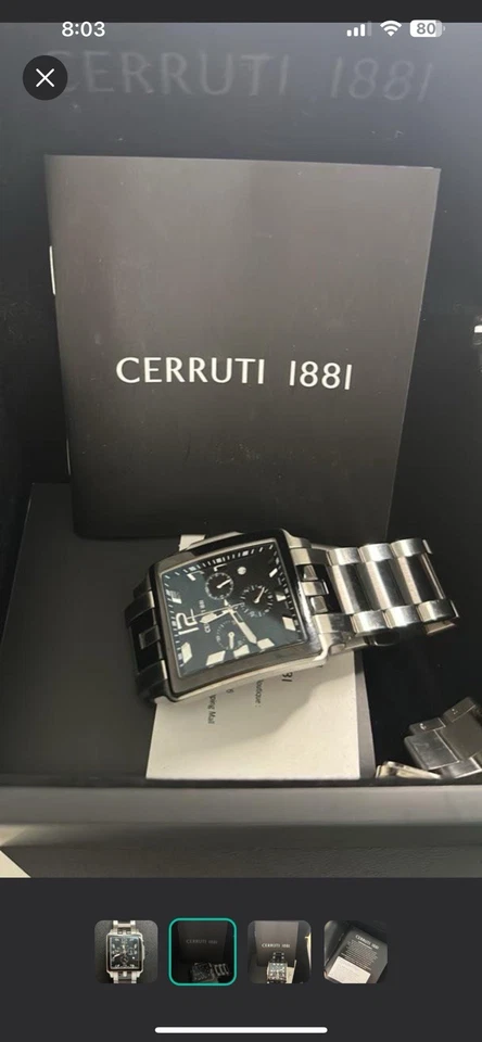 CERRUTI 1881 Chronograph Men’s Watch – Square Black Dial – Stainless Steel – - Image 2 of 4