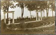 The Shepard Memorial Lake George New York AZO RPPC Postcard 3960