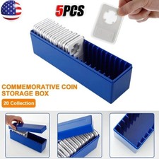 5 Plastic Coin Storage Box Case Coin Holder Tray for PCGS NGC PCCB PMGab 20 Slab