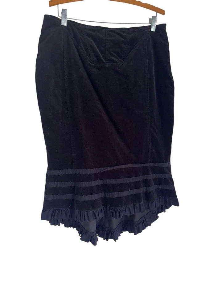 Persaman New York Skirt 12 Black Corduroy Goth Whimsigoth Peasant Pirate - Image 3 of 4