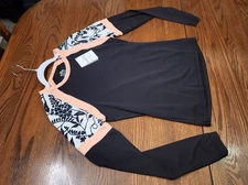 Kastel, New, long sleeve shirt, black/ floral, Small, MSRP $76