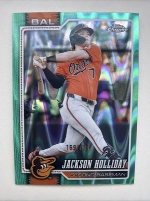 2026 Topps Chrome Jackson Holliday Aqua Raywave #/199 Baltimore Orioles
