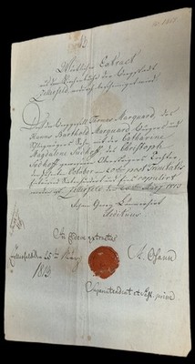 Urkunde 1813 mit Stempel