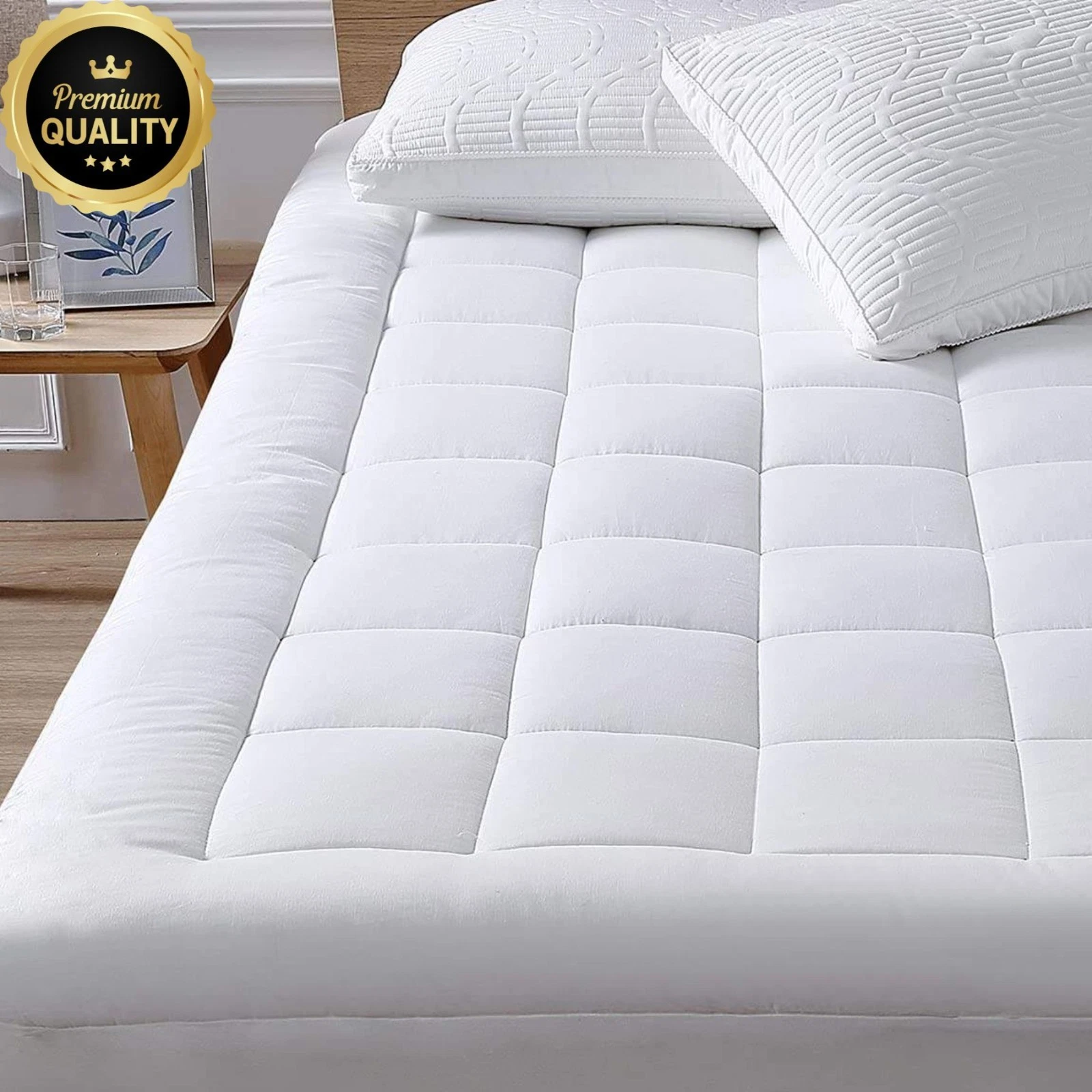 4inch Mattress Topper 10cm Extra Deep Fluffy Bed Enhancer Hypoallergenic 1100GSM