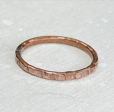 Copper Ring Stackable Hammered Rings band Size 6.5 Wedding Ring Unisex thin 2mm