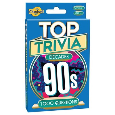 Cheatwell Top Trivia Quiz-Kartenspiel 1990er 1000 Fragen Ab 14 Jahren